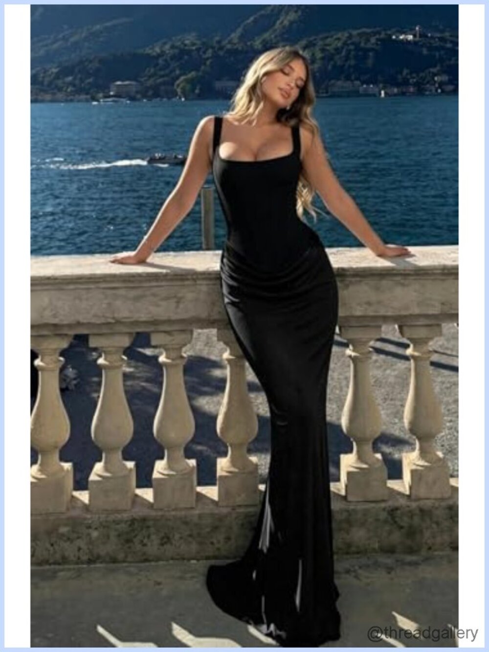 Corset Bodycon Ruched Lace Up Back Maxi Dress Formal Wedding Guest - Picture 4 of 6